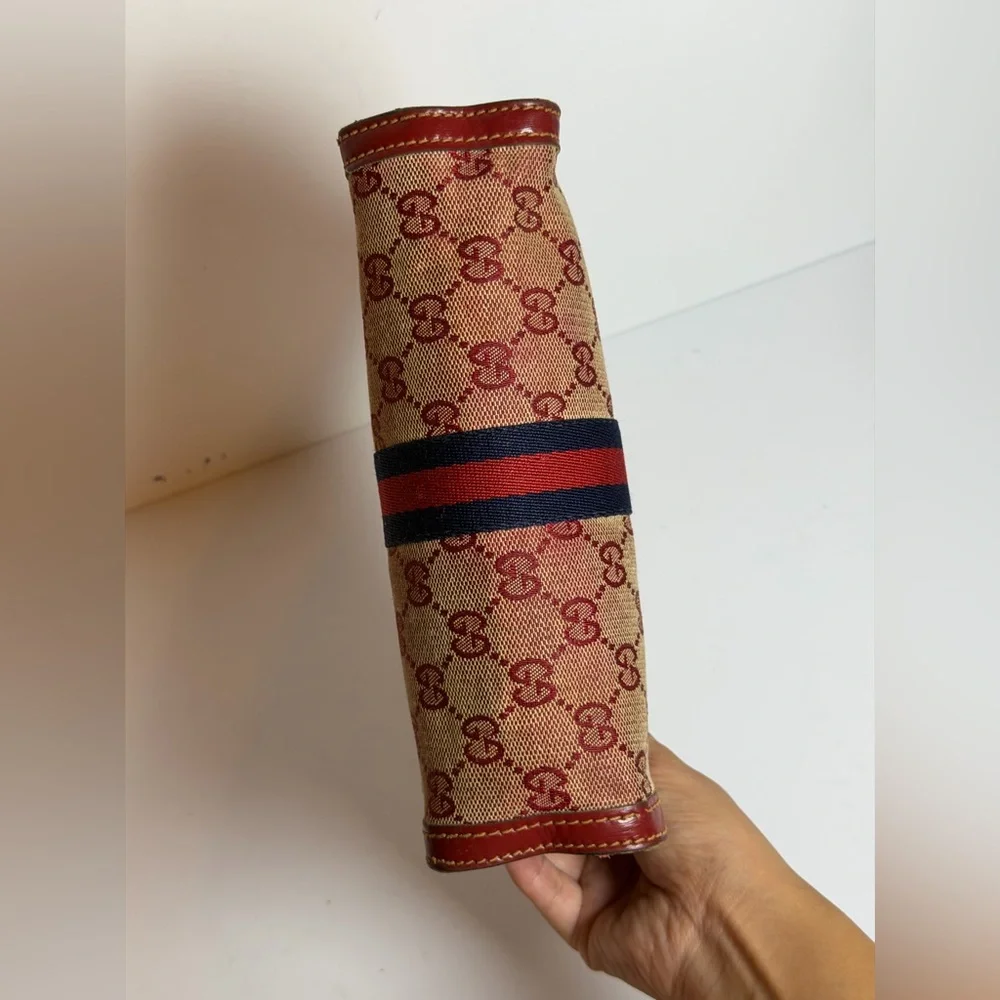 Vintage Gucci Parfums GG Monogram Red Clutch Bag